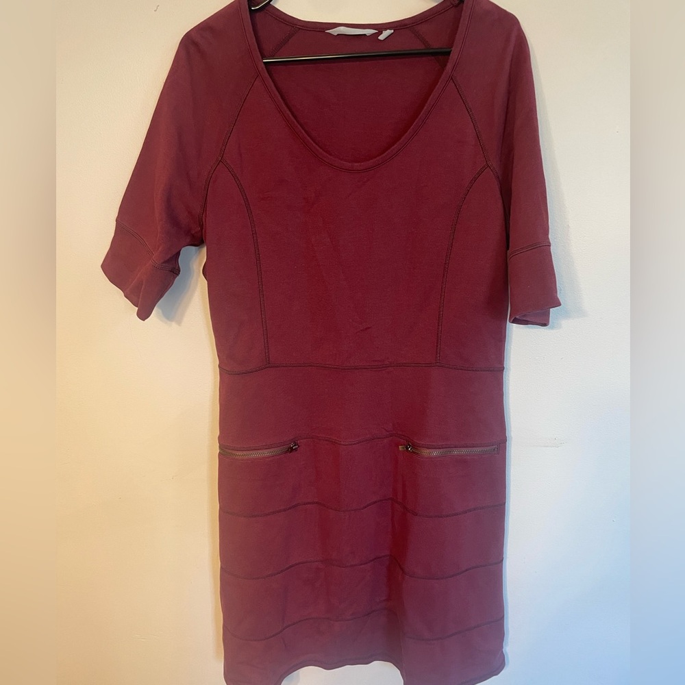 Athleta strata ponte knit dress cherrywood women’s XL burgundy